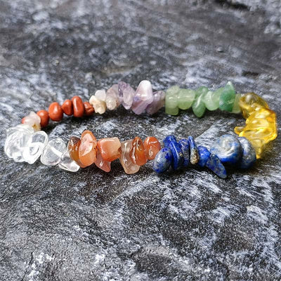 Chakra Healing Pendant Bracelet Crystal Set