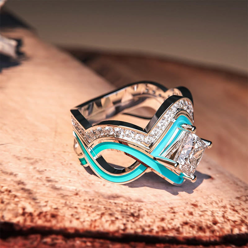 Olivenorma Turquoise Ocean Wave Ring