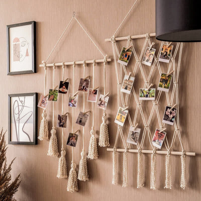 Olivenorma Handwoven Tapestry Tassel Photo Wall Decor