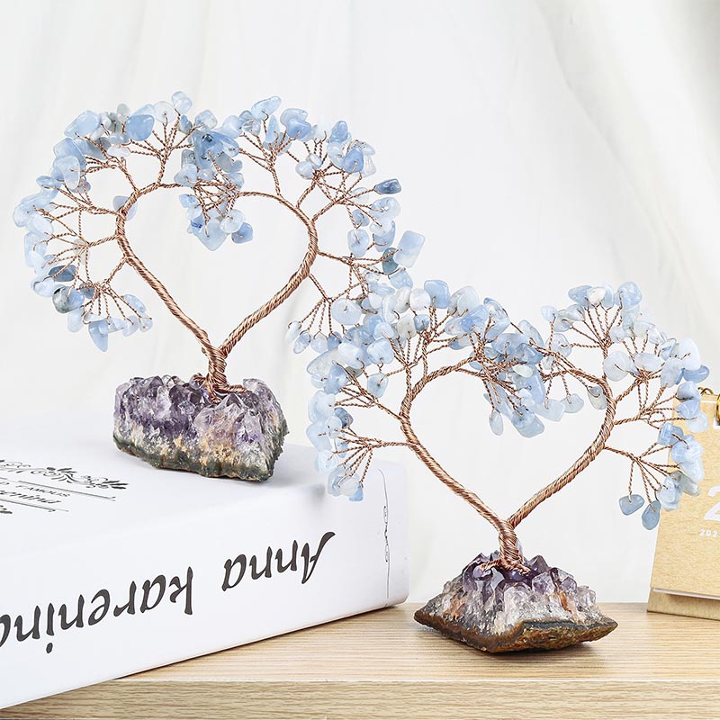 Natural Crystal Stone Love Feng Shui Tree