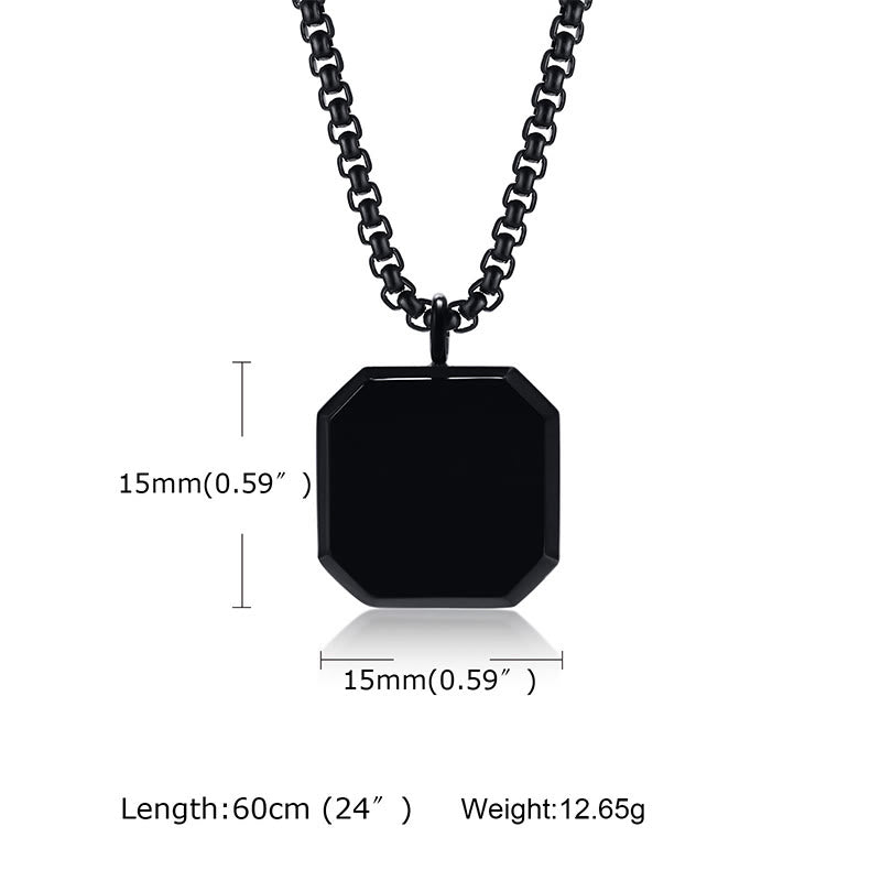 Olivenorma Square Pendant Men Long Sweater Chain Necklace