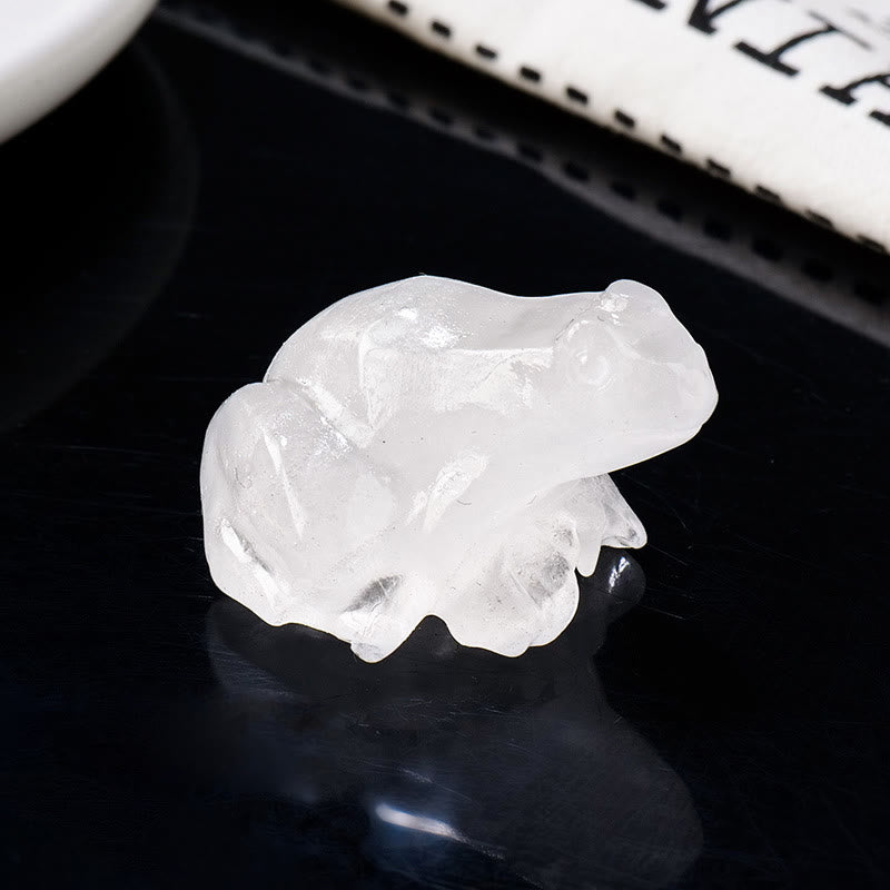 Olivenorma Serene Spirit Gemstone Frog Gemstone Decoration - Clear Crystal - With Card - image 5