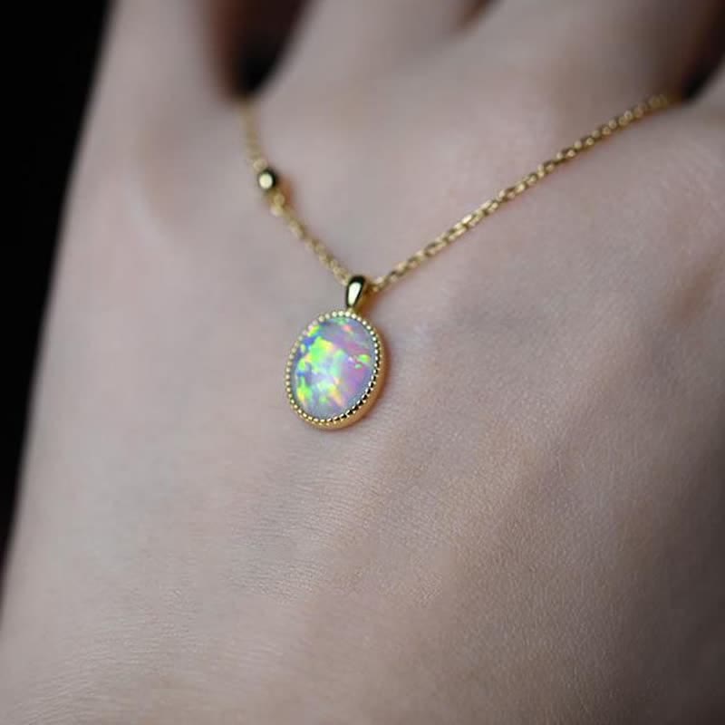 Olivenorma  Delicate Natural Opal Necklace