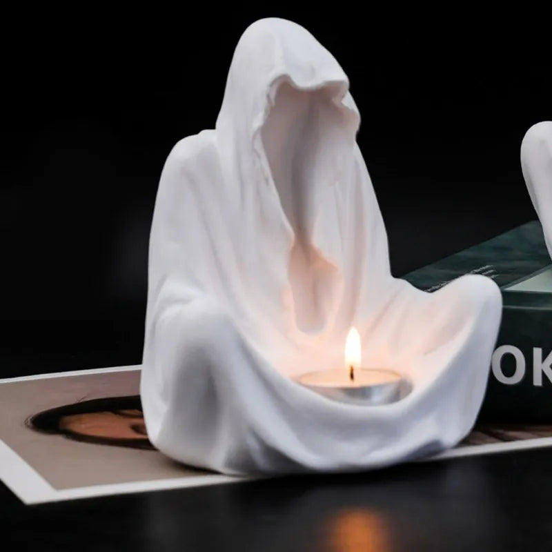 Olivenorma Ghostly Wizard Candlestick Resin Decoration Candle Holder