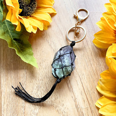 Olivenorma Natural Crystal Stone Rough Phone Strap Keychain