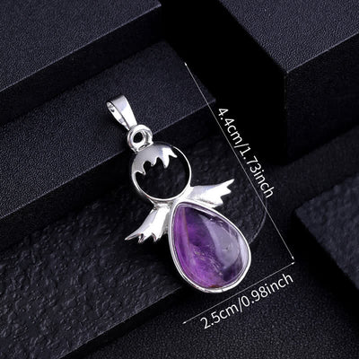 Olivenorma Angel Wing Crystal Drop Pendant Necklace