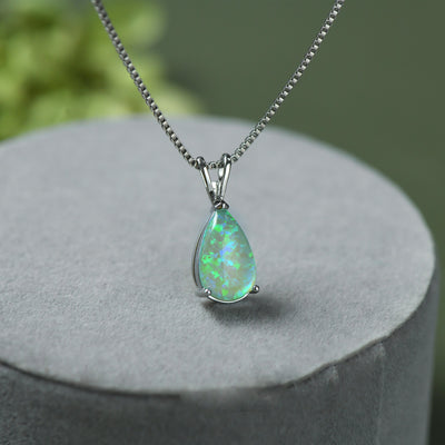 Olivenorma Minimalist Droplet Opal Pendant Necklace