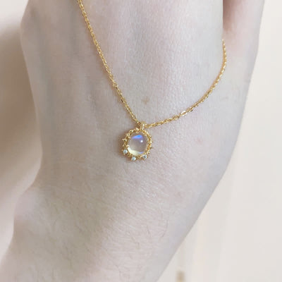 Olivenorma Blue Moonstone Pendant Necklace