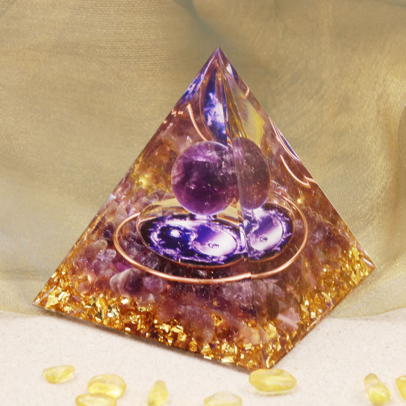 Olivenorma Amethyst Healing Orgone Pyramid