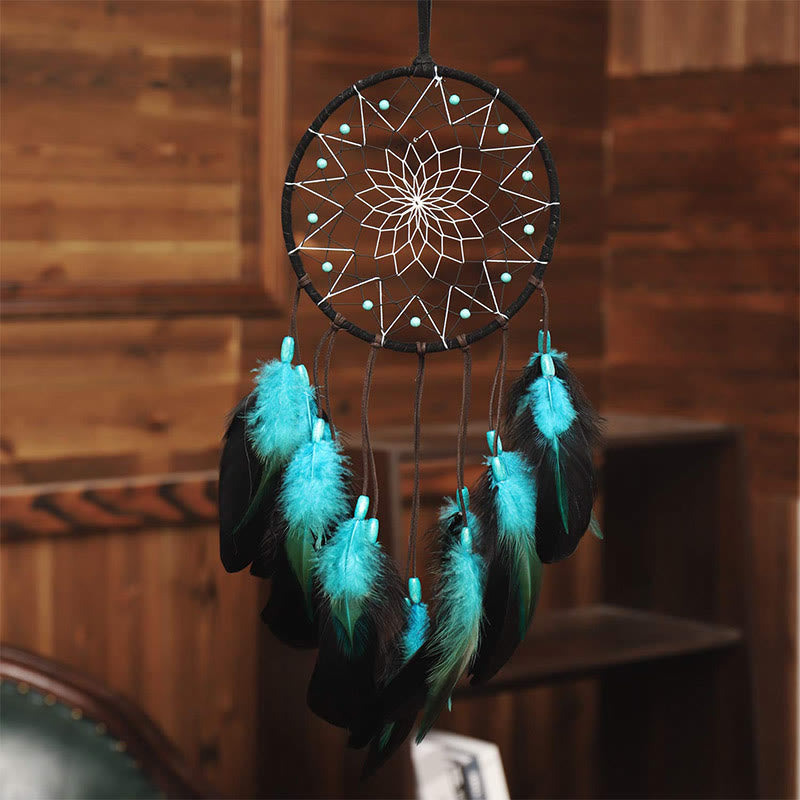 Olivenorma "Peace Lotus" - Turquoise Feather Dream Catcher