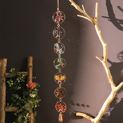 Olivenorma Chakra Crushed Stone Butterfly Pendant Wind Chime