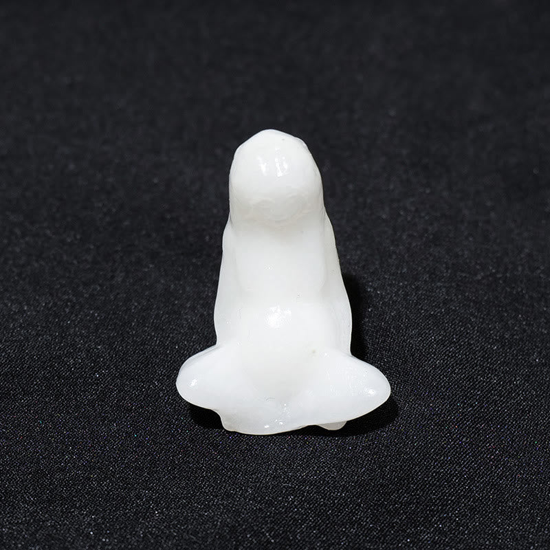 Olivenorma Natural Rough Stone Goddess Gaia Carving Gemstone Decoration - White Jade - image 9