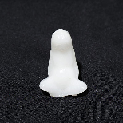 Olivenorma Natural Rough Stone Goddess Gaia Carving Gemstone Decoration - White Jade - image 9