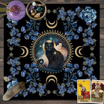 Olivenorma God Sign Cat Divination Tarot Tablecloth