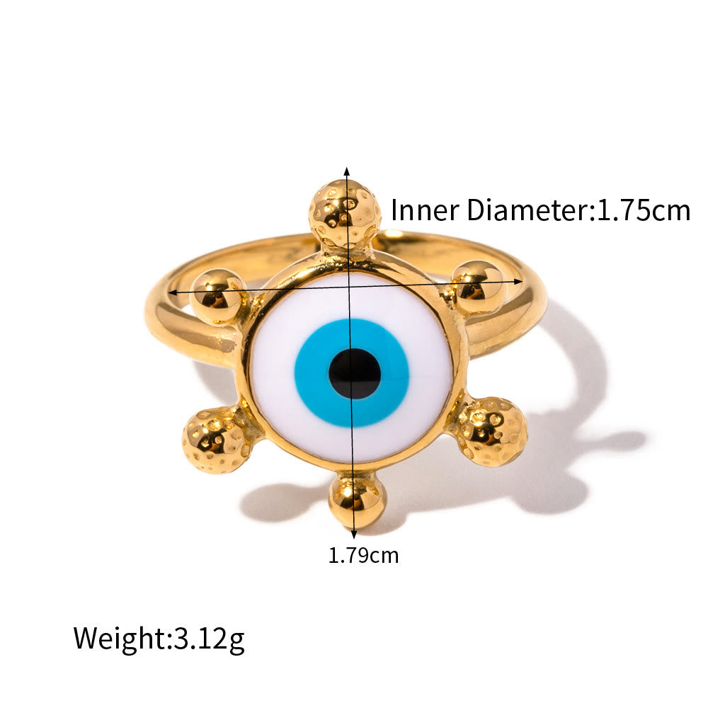 Olivenorma Various Evil Eye Glue Gold Adjustable Open Rings