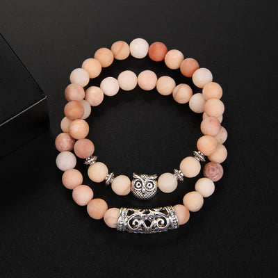 Olivenorma Owl Natural Crystal Beads Bracelet