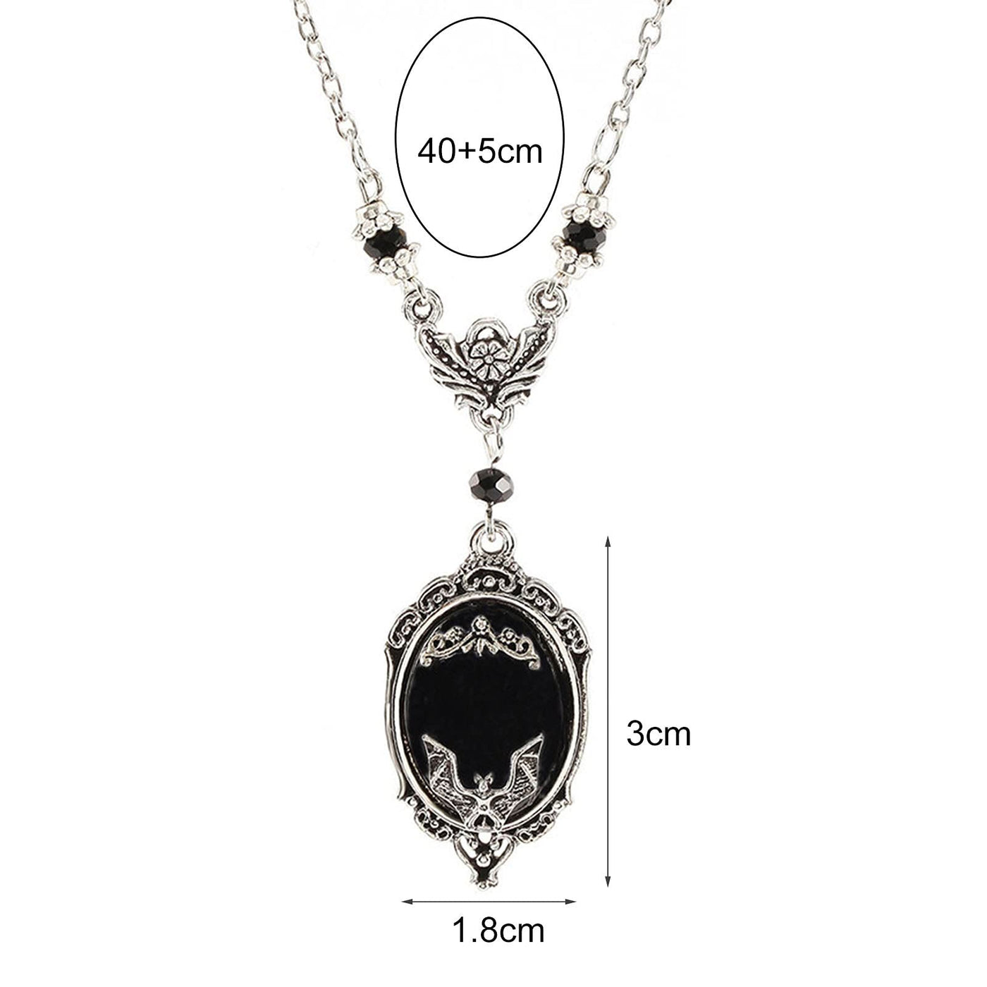 Olivenorma Silver Bat Obsidian Necklace