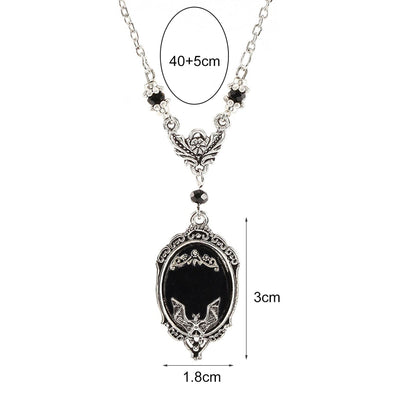 Olivenorma Silver Bat Obsidian Necklace