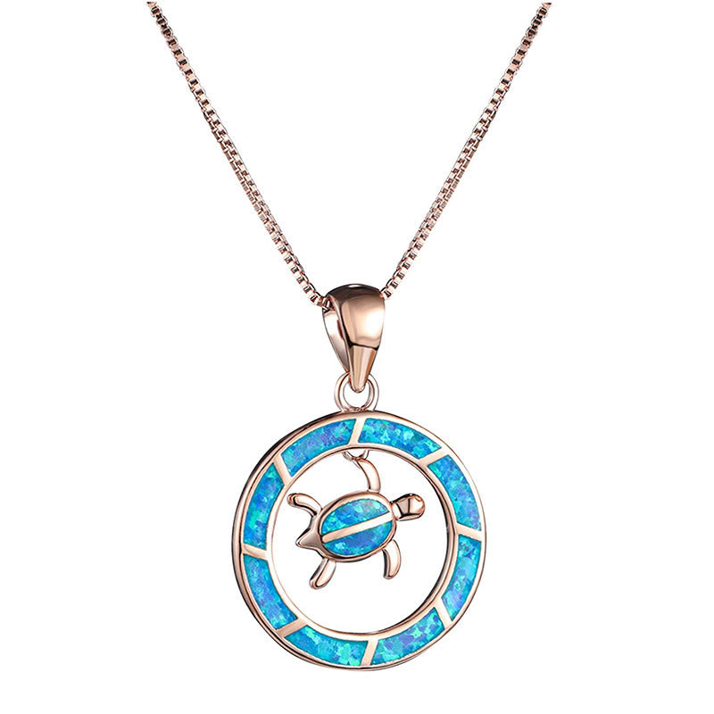 Olivenorma Opal Sea Turtle Necklace