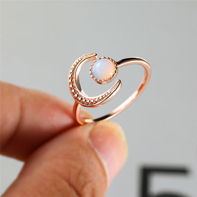 Olivenorma Moon Sun Accessory Moonstone Open Ring