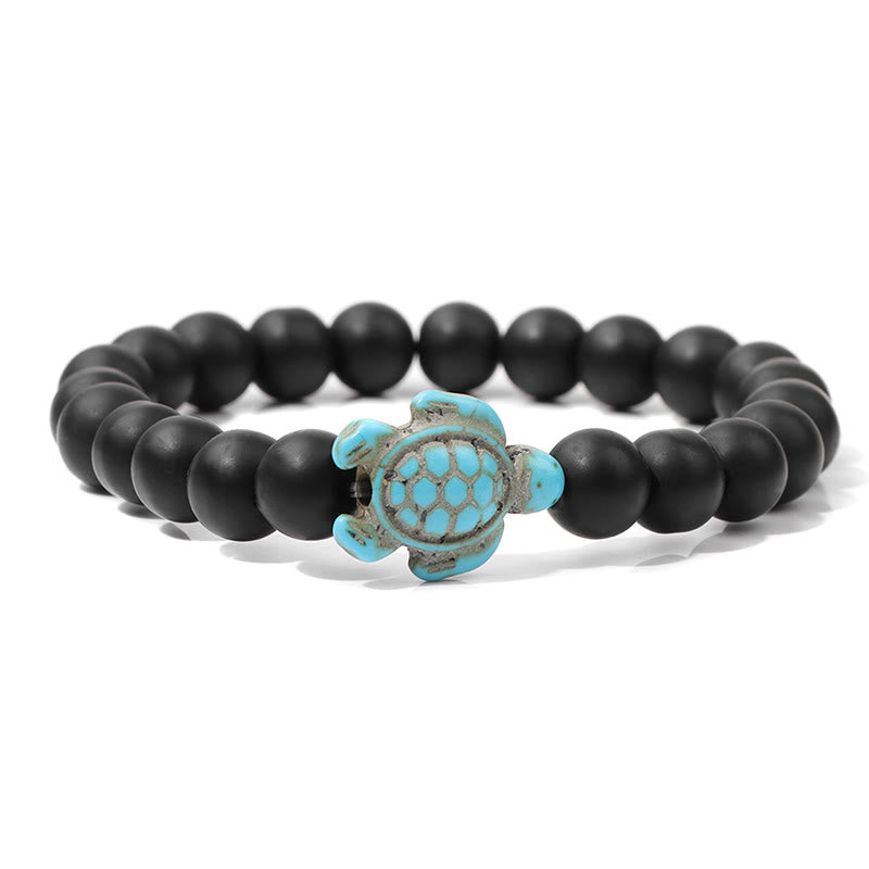 Olivenorma "Sense of Flow" - Natural Stone Turquoise Turtle Simple Bracelet