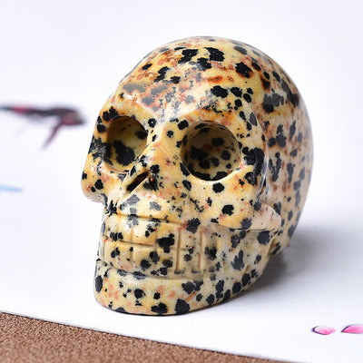 Olivenorma Crystal Engraved Skull Crafts Gemstone Decoration