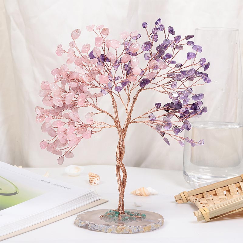 Olivenorma Natural Crystal Stone Feng Shui Tree