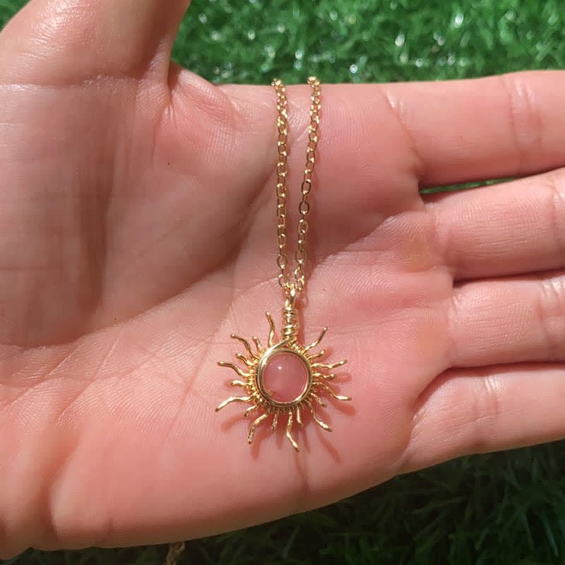 Olivenorma "Catch the sun's rays" - Wire Wrapped Sun Necklace