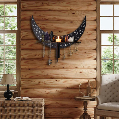 Olivenorma Crescent Wooden Witch Crystal Shelves Shelf - image 1