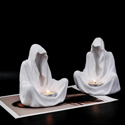 Olivenorma Ghostly Wizard Candlestick Resin Decoration Candle Holder