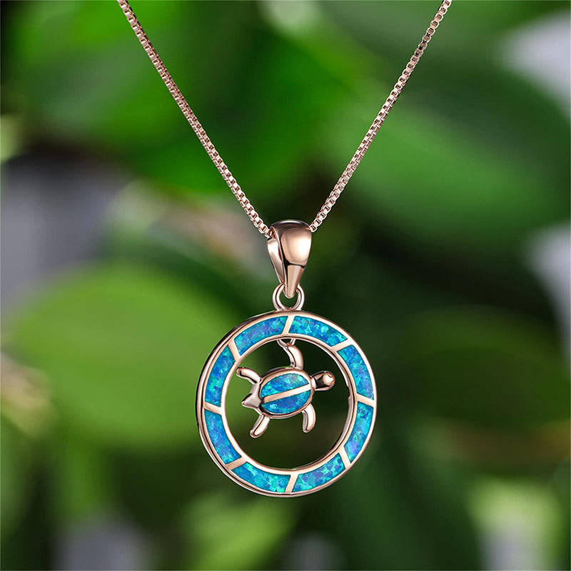 Olivenorma Opal Sea Turtle Necklace