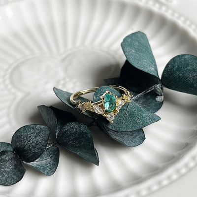 Olivenorma "Chamuel's Crown" - Paraiba Tourmaline Healing Ring