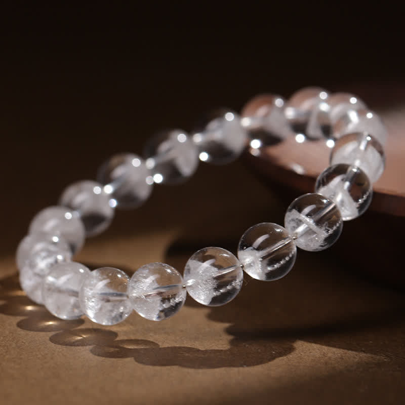 Olivenorma 7-19mm White Phantom Quartz Beaded Bracelet