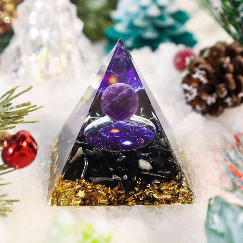 (Clearance 30% OFF / CODE: OFF30) - Olivenorma Yin And Yang Obsidian Orgone Pyramid