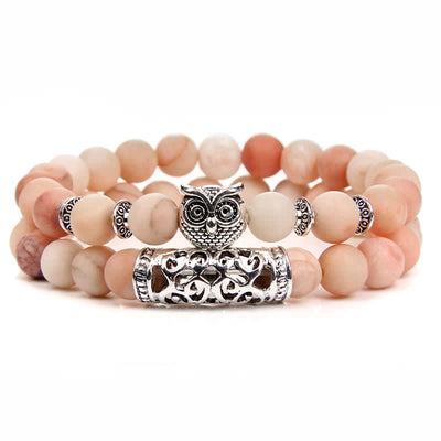 Olivenorma Owl Natural Crystal Beads Bracelet