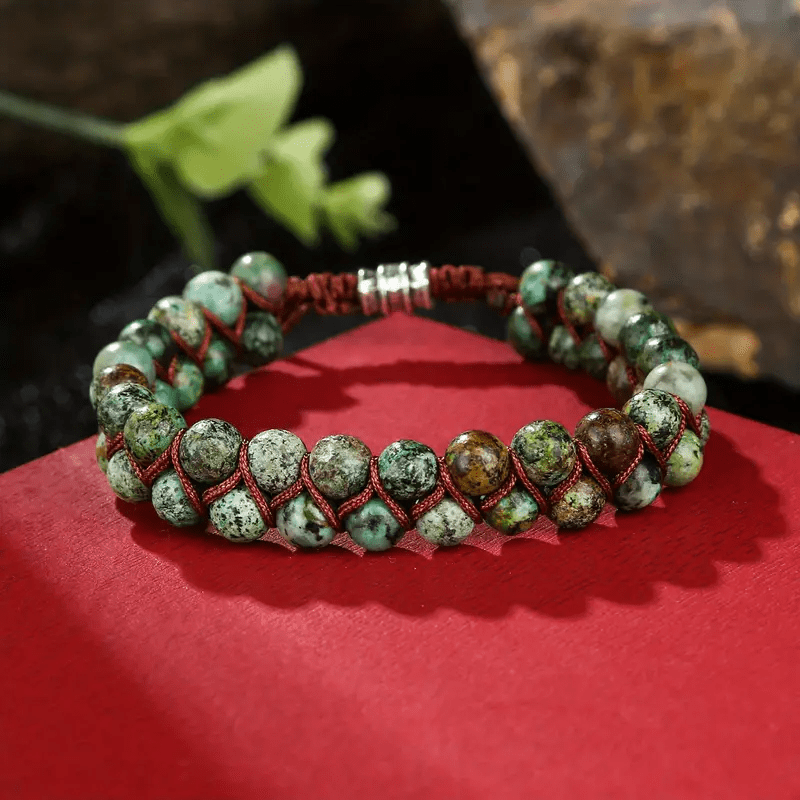 Olivenorma African Turquoise Braided Rope Bracelet