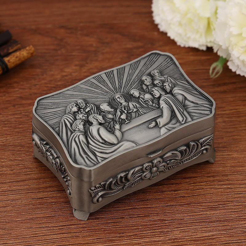 Olivenorma Catholic Keepsake Rosary Engraved Jewelry Box