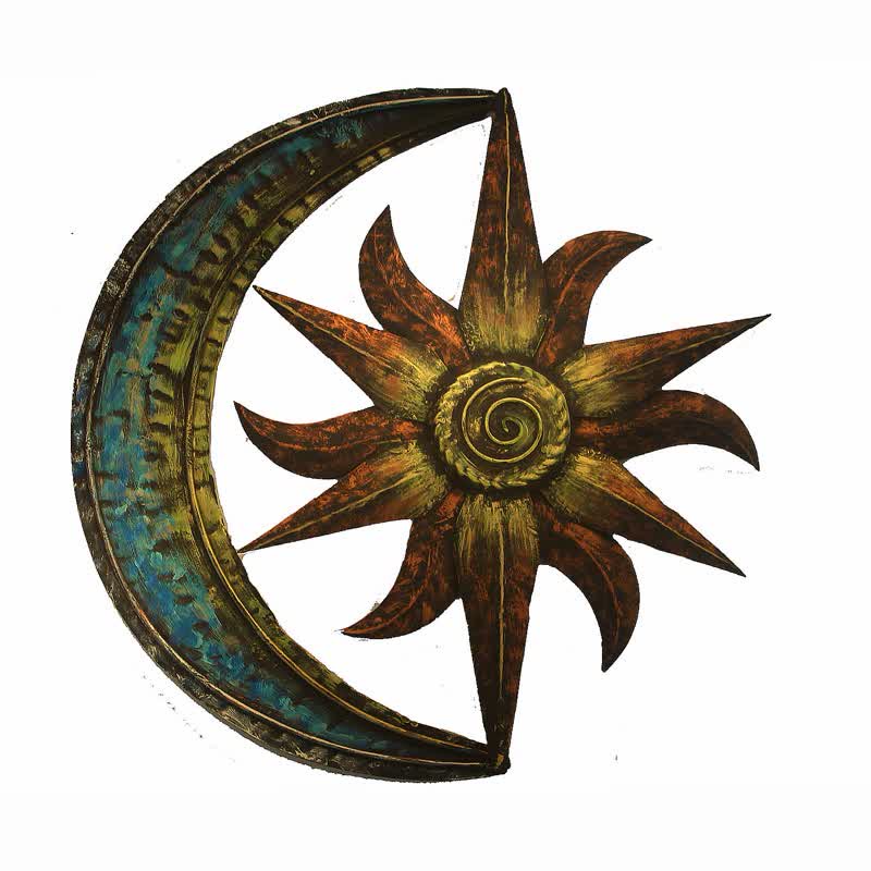 Olivenorma Sun And Moon Celestial Themed Metal Wall Decor