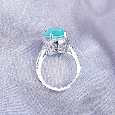 Olivenorma Large Oval Paraiba Tourmaline Adjustable Engagement Ring