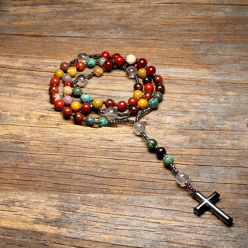 Olivenorma Natural Mookaite Beads Rosary Mala Necklaces