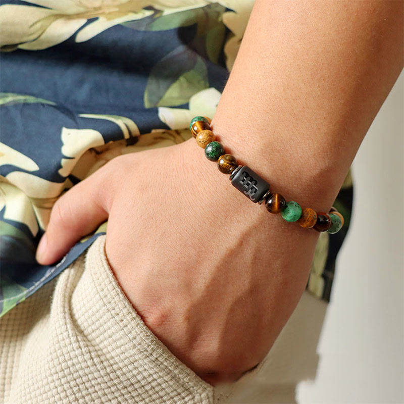 Olivenorma Natural Stone Zodiac Handwoven Bracelet