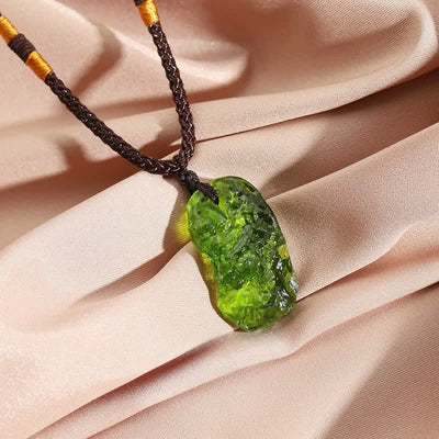 Olivenorma Purification Green Moldavite Necklace