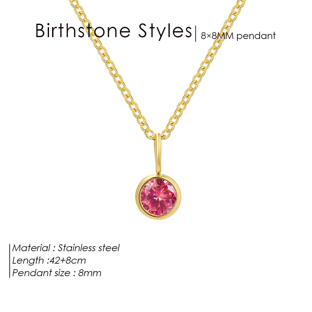 Olivenorma Constellation 8mm Birthstone Pendant Necklace