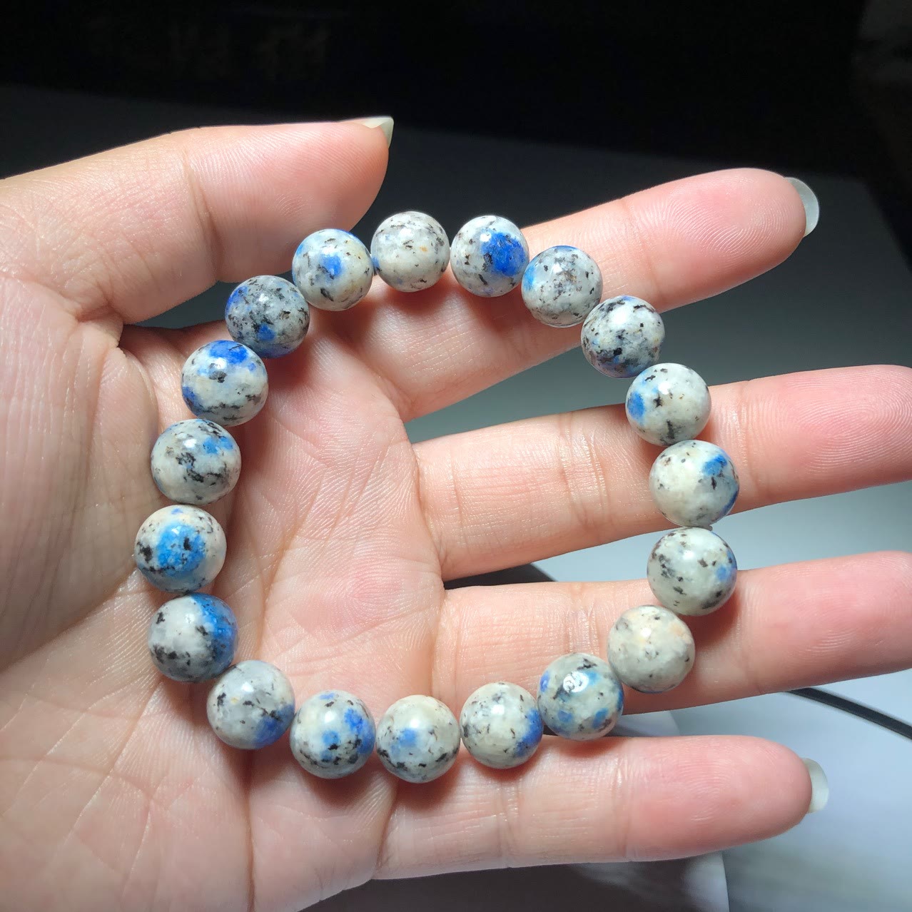 Olivenorma Natural Azurite 11mm Beads Energy Stone Bracelet