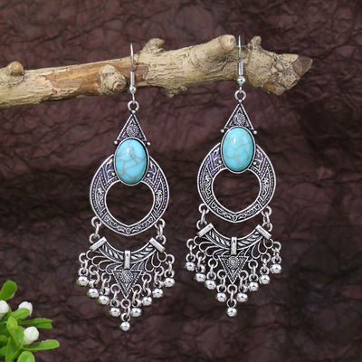 Olivenorma Turquoise Dangle Boho Gorgeous 12 Pieces Earrings