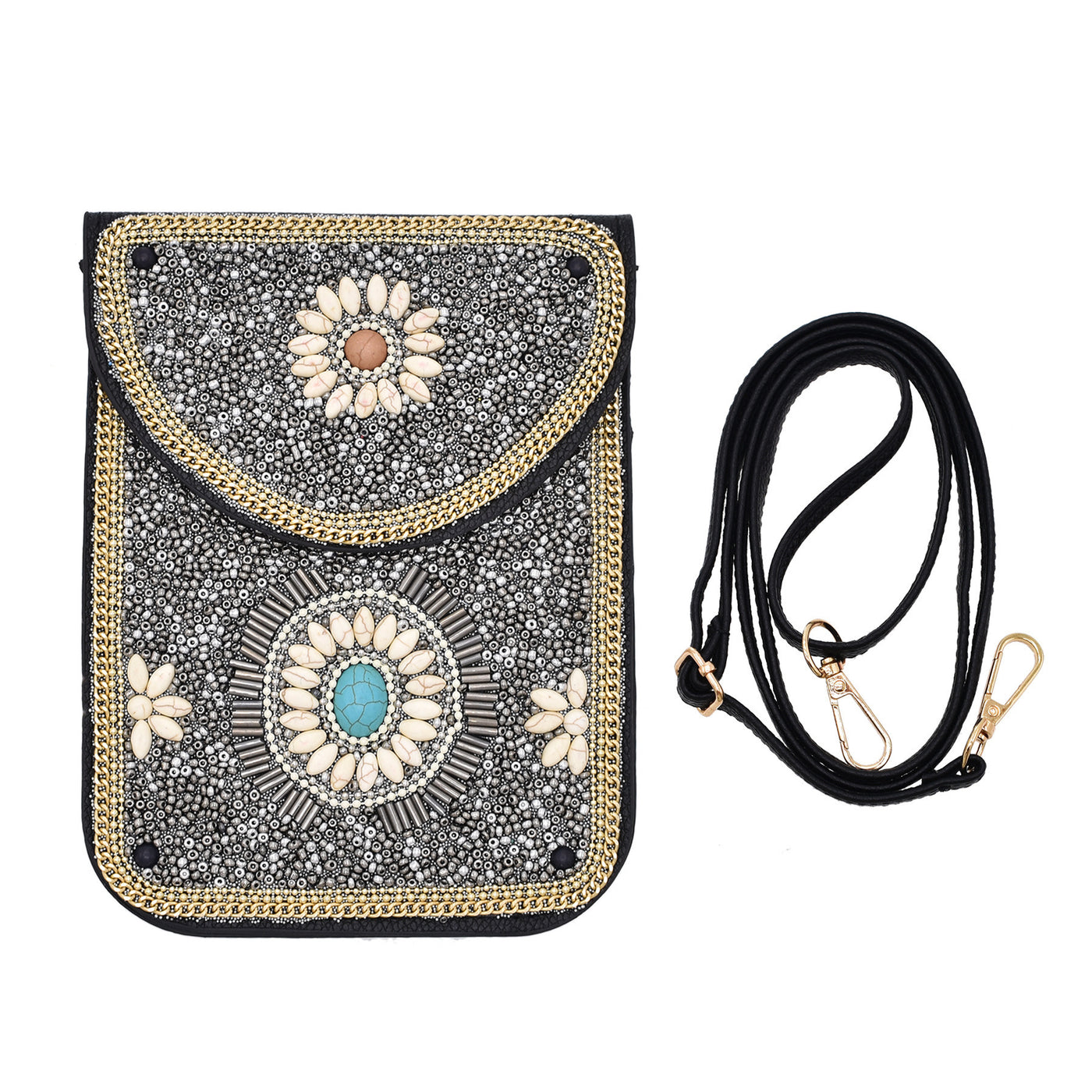 Olivenorma Turquoise Rice Beads Mobile Phone Bag