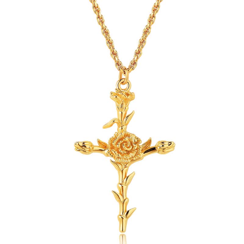 Olivenorma Dainty 18k Gold Plated Birth Flower Necklace