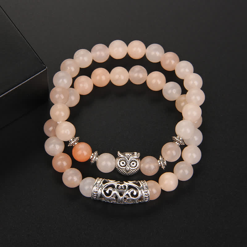 Olivenorma Owl Natural Crystal Beads Bracelet