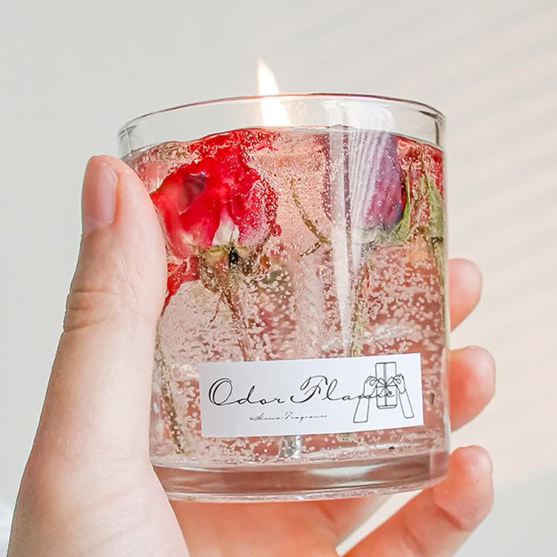 (Clearance 30% OFF / CODE: OFF30) - Olivenorma Romantic Real Flower Aromatherapy Candle