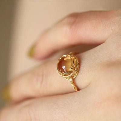 Olivenorma "Golden Luster" Dainty Citrine Ring